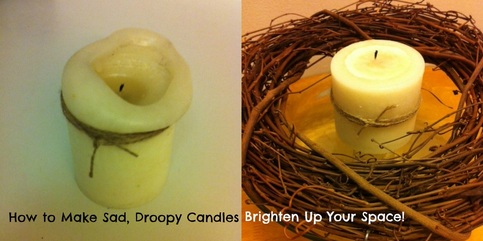 Candle before and after collage